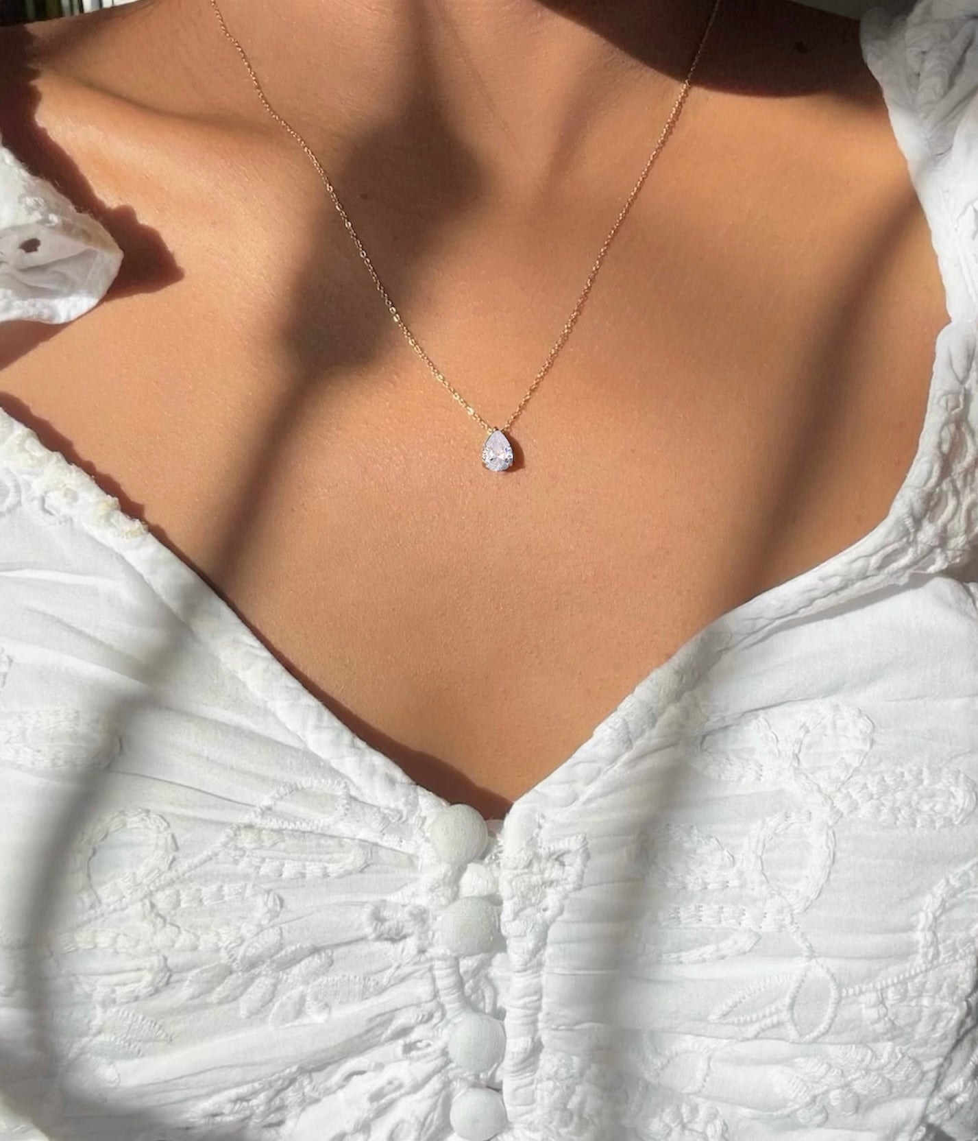 Lana Teardrop Chain | Clear Zircon